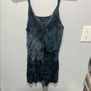 Zara Black and Gray Tie-Dye Romper